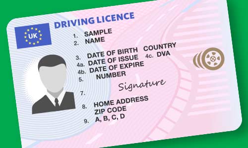 Illustration of a driving licence