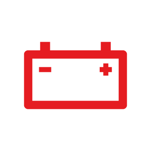 Battery charge warning symbol