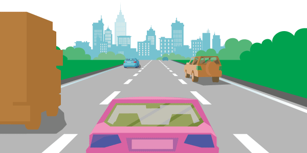 Cars driving on a highway