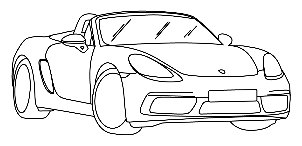 Illustration of a boxster car