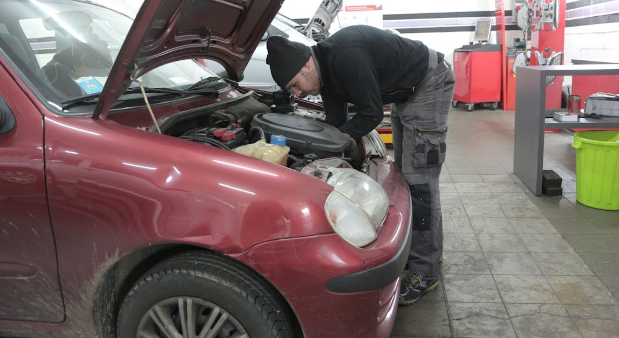 Car being repaired