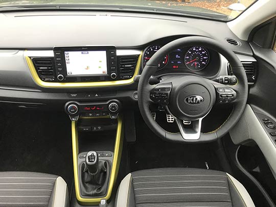 The personalised colour scheme continues inside the cabin of the new Kia Stonic