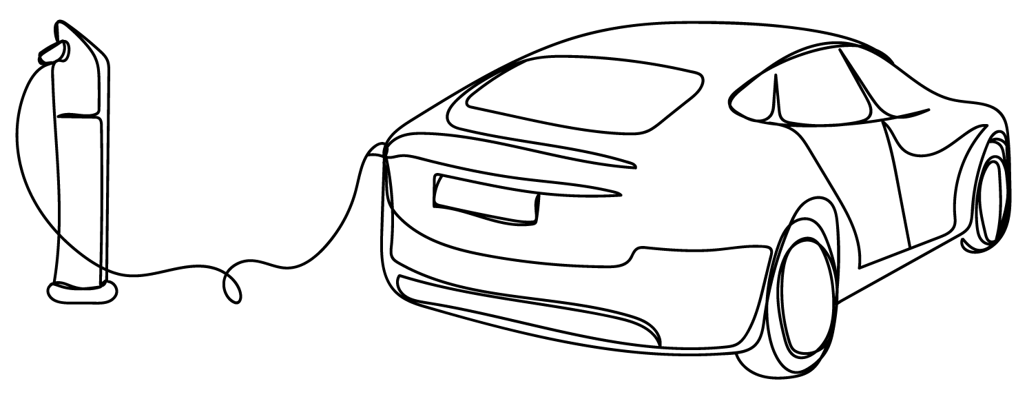 Illustration of an electric car