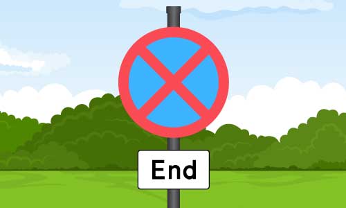 Clearway end sign