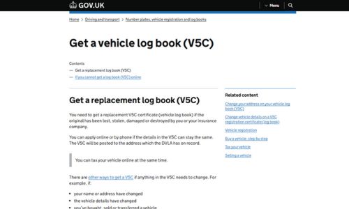 Government website apply for a new logbook