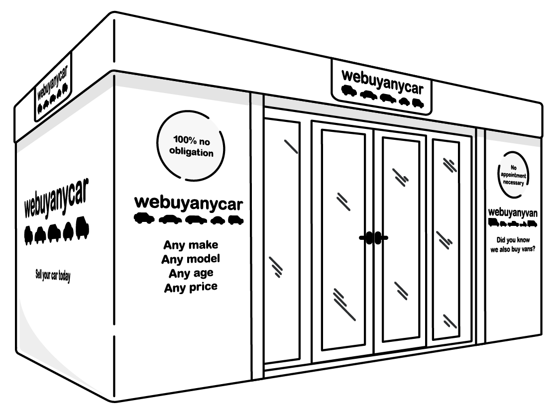 Illustration of a webuyanycar branch pod