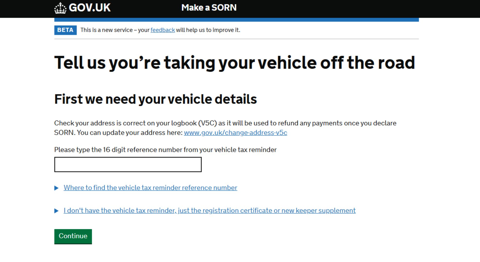 You can make a SORN for your car via the DVLA website.
