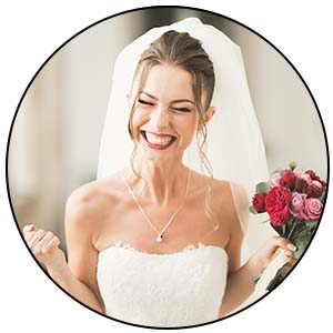 Bride-to-be in wedding dress