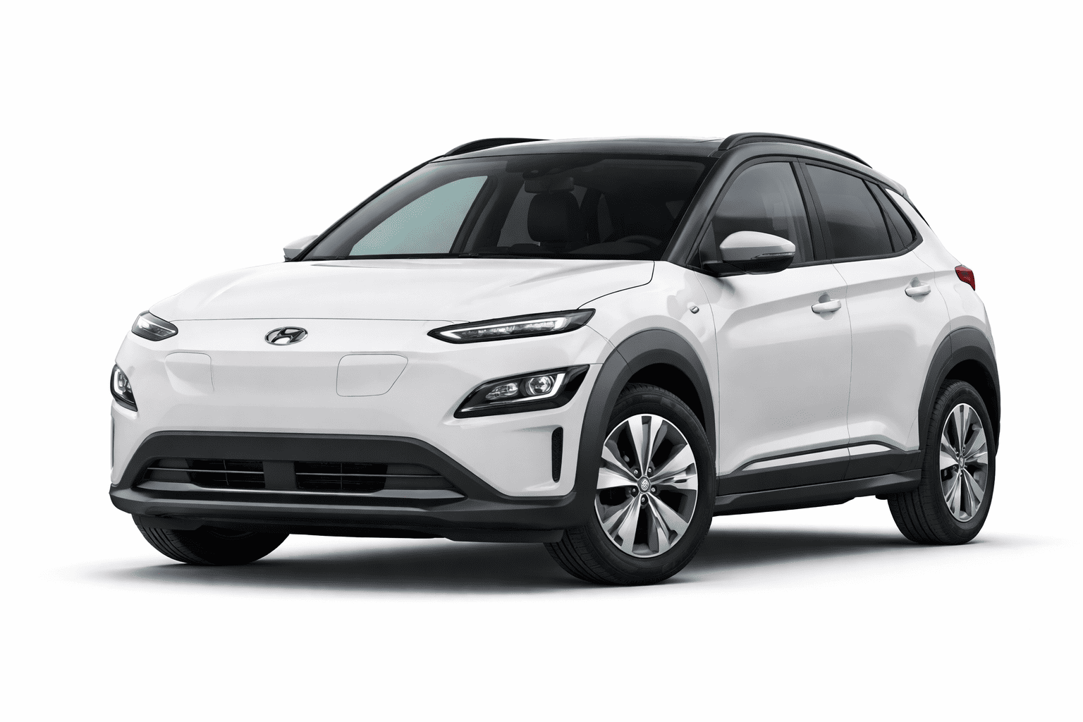 white hyundai kona car