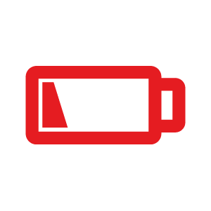Low battery warning light symbol