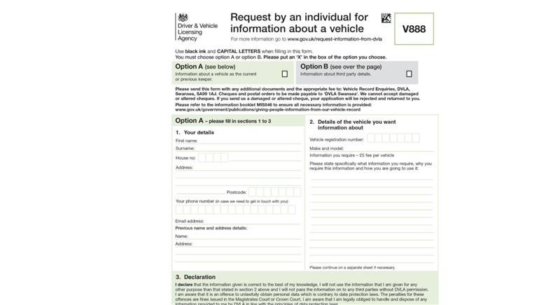 A V888 form