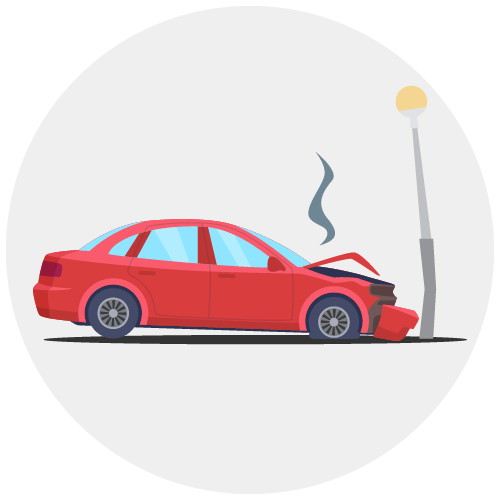 Car hit lamppost