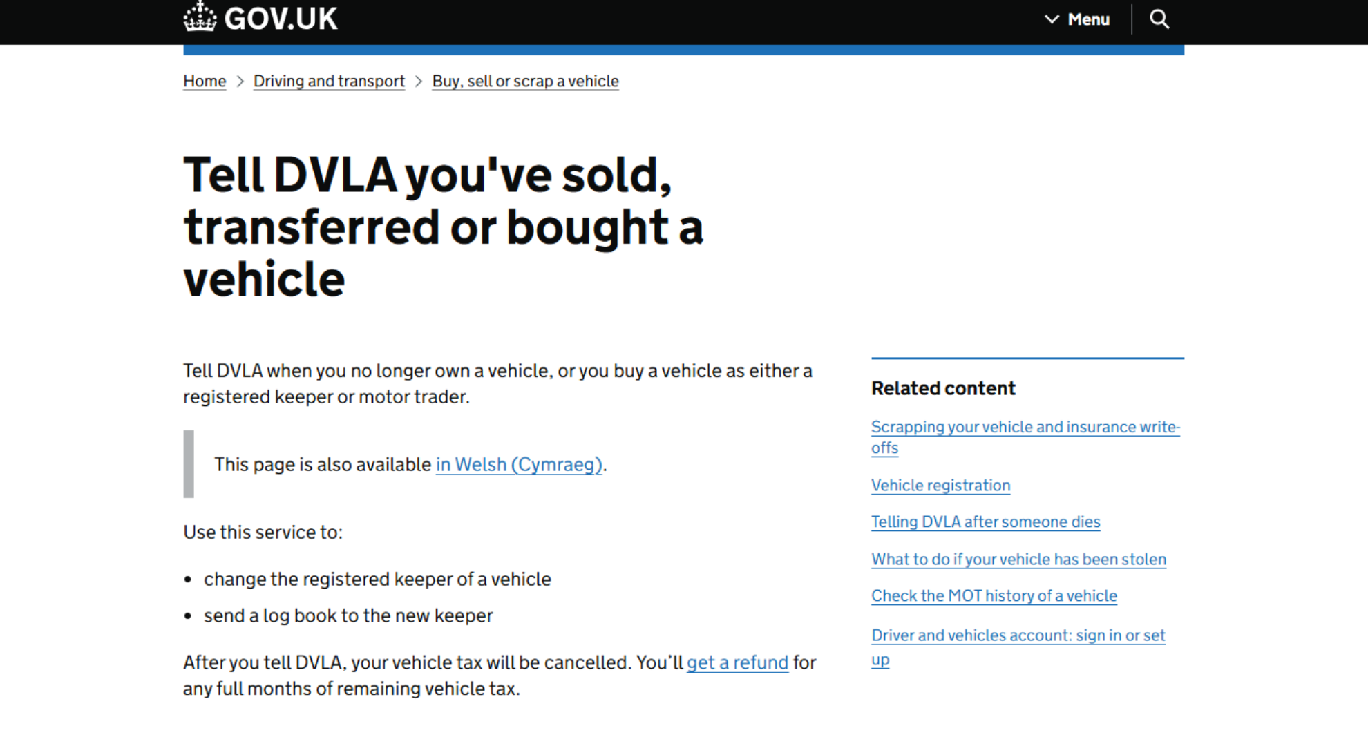 The DVLA website