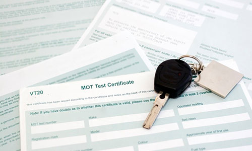 Image of MOT certificate
