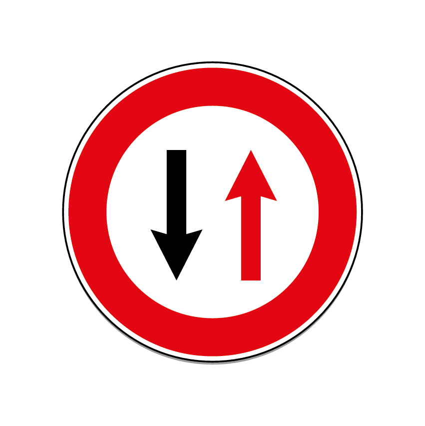 Give way to oncoming vehicles sign